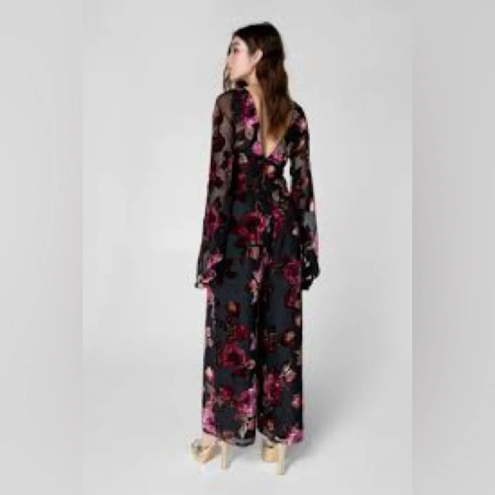 Nasty Gal Floral Black and Pink Jumpsuit - Picture 5 of 9